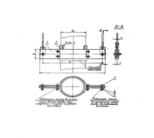 Хомуты укороченные подвесок вертикальных стальных трубопроводов