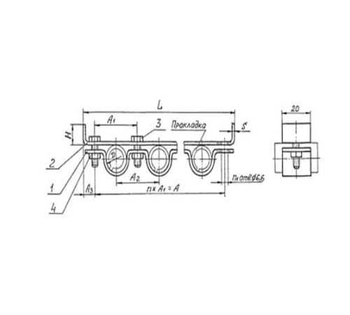 Подвески судовых трубопроводов. Тип 7