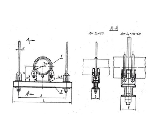 Блоки опорные хомутовые подвесок стальных трубопроводов