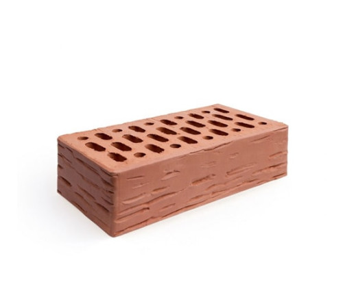 Облицовочный керамический пустотелый одинарный рифленый кирпич