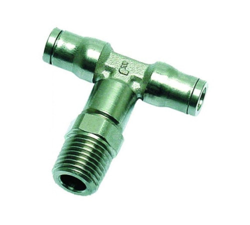 Тройник соединитель (ш-ш-ш). Ввертная резьба (Metric, BSPP, BSPT, NPT)