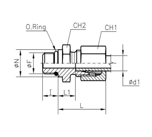 Штуцер ввертный с уплотнением, резьба UNF