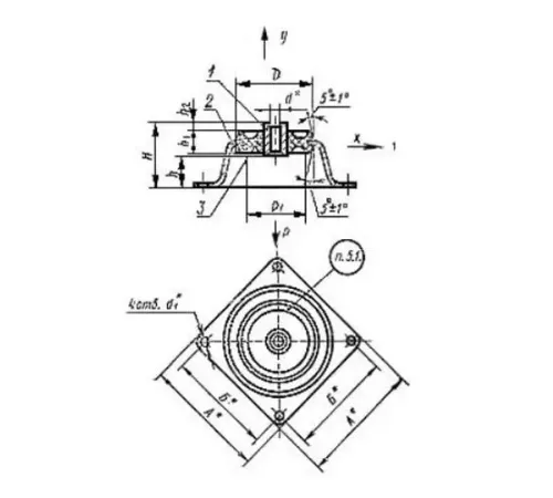 Амортизаторы приборные резинометаллические чашечные в Минске