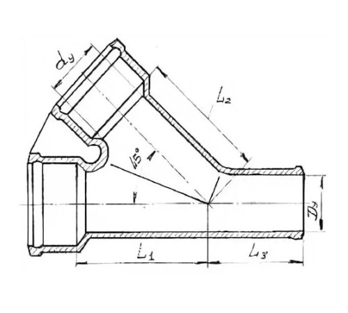 Косые чугунные тройники 45° в Минске с доставкой по Беларуси