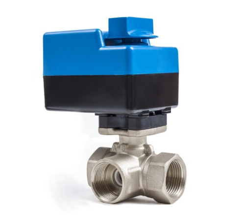 Трехходовые шаровые муфтовые краны с приводом в Минске