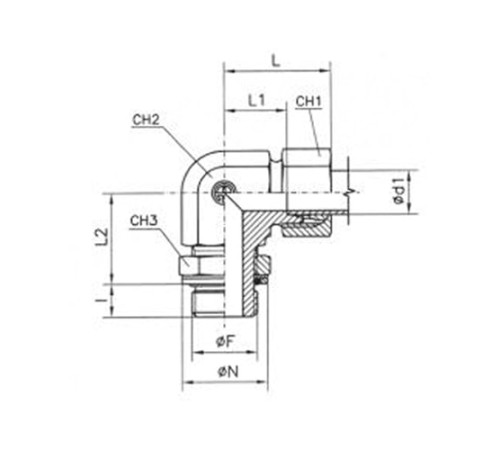 Угольники ввертные TN 514 с уплотнением в Минске