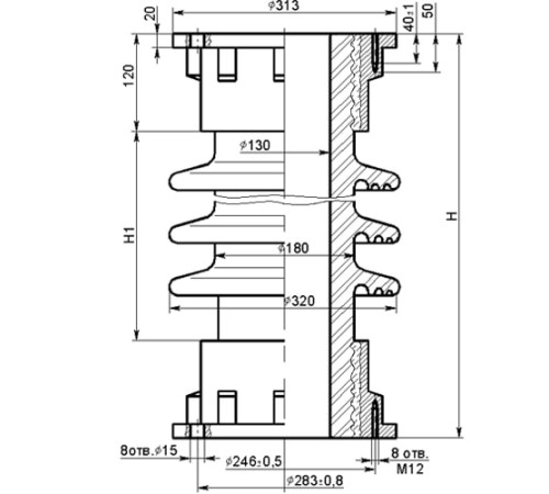 Фарфоровые армированные покрышки ПНК для конденсаторов в Минске