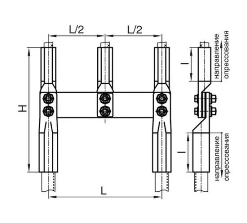 Переходные зажимы типа ППР для перехода с 2 проводов на 3