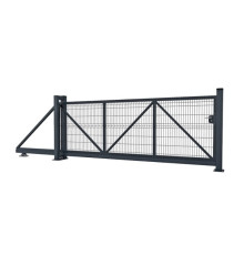 Ворота откатные из 3D сетки