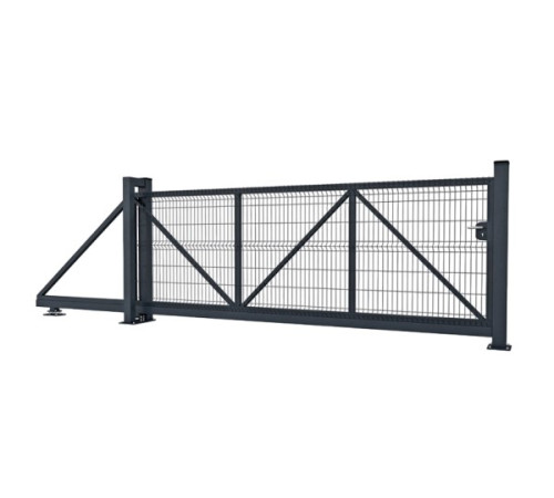 Ворота откатные из 3D сетки